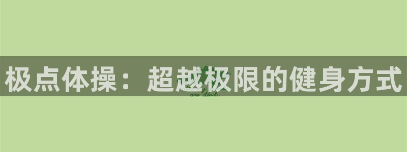 凯发官方正版app娱乐平台：极点体操：超越极限的健身
